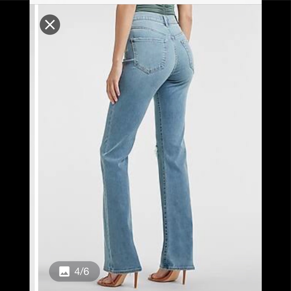 EXPRESS High Waisted Light Wash Supersoft Bootcut Jeans NWT - Picture 2 of 11
